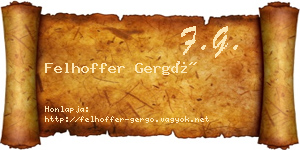 Felhoffer Gergő névjegykártya